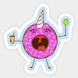 Funny cute Kawaii Donut Unicorn Sticker